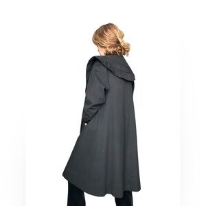 Vintage-Inspired Black Swing Coat  S- M